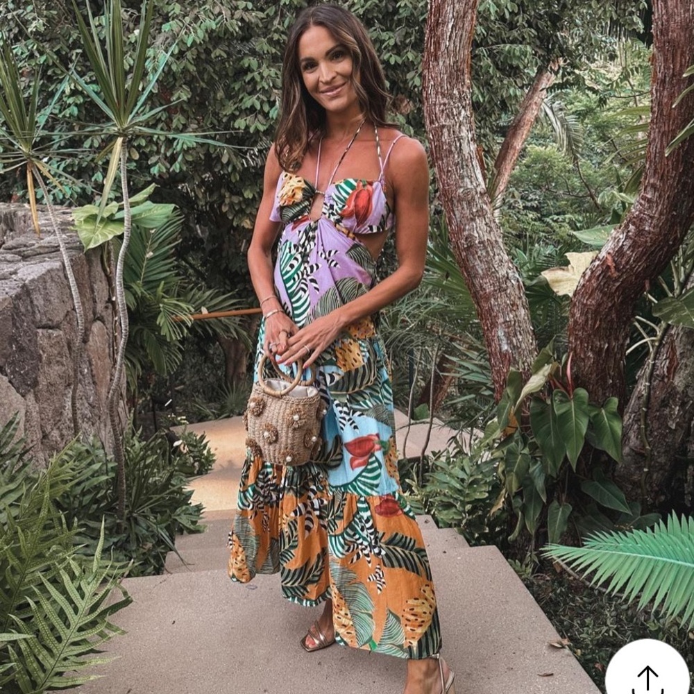 FARM Rio Mixed Striped Bananas Maxi Dress - Picture 4 of 9